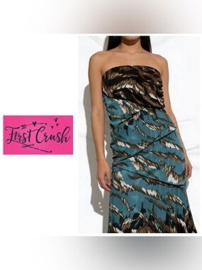 First Crush Strapless Maxi Dress.  Size Large.